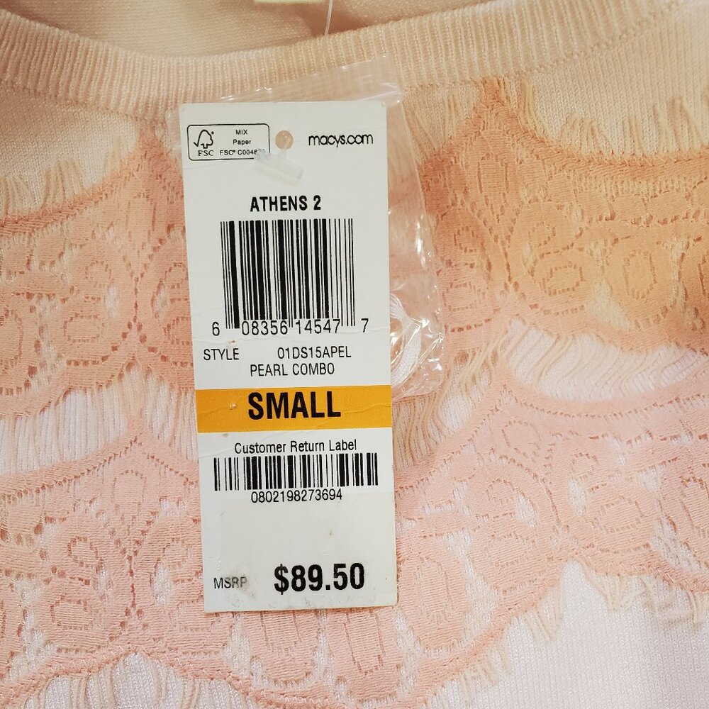 Maison Jules Mixed Media Lace Twofer Dress Pearl Combo S - Picture 3 of 9